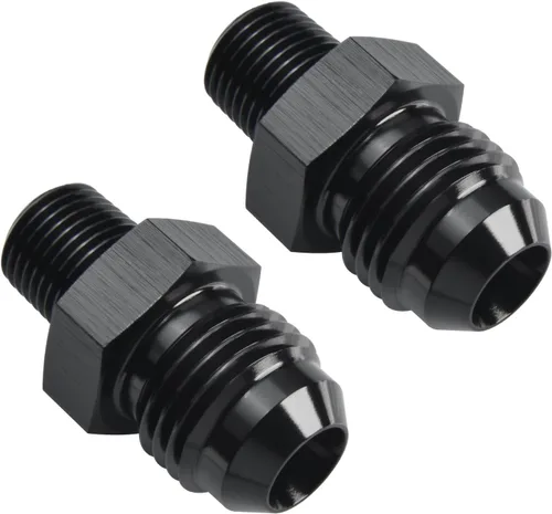 Vista 61 de 3AN macho Flare a 1/4 NPT tubo macho 90 grados codo adaptador unión aluminio negro
