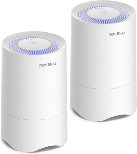 Vista 8 de Rosekm Purificador de aire pequeño para el dormitorio del hogar, mini purificador de aire de escritorio personal, purificador de aire HEPA