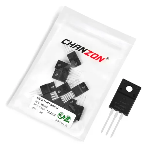 Vista 88 de Chanzon 2N60 TO-220AB NMOS MOS N-Channel Power MOSFET Transistor, alto voltaje y corriente nominal, (paquete de 10 unidades)