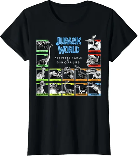Vista 39 de Jurassic World Camiseta Periodic Table of Dinosaurs, Negro, S