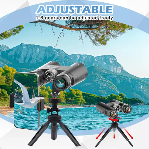 Vista 3 de Binoculares de alta potencia 18X50 para adultos Negro
