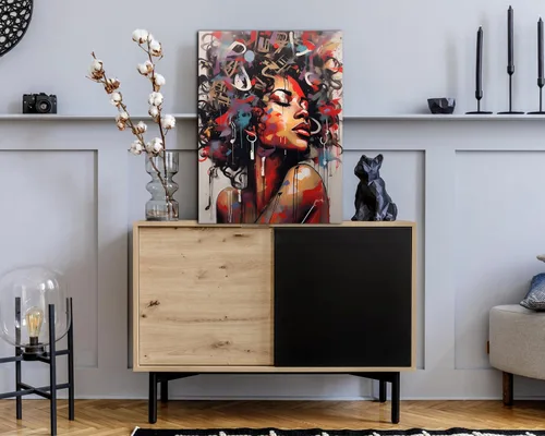 Vista 125 de Arte de pared afroamericano, decoración de rey y reina bailarín negro para sala de estar, arte de pareja de amor negro para dormitorio, lienzo