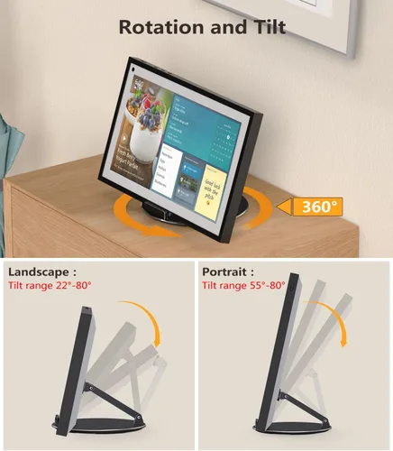 Vista 2 de Soporte giratorio e inclinable compatible con Echo Show 15/21