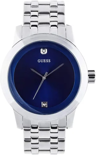 Vista 2 de Reloj de vestir de tono azul y plateado de diamantes de la marca Guess