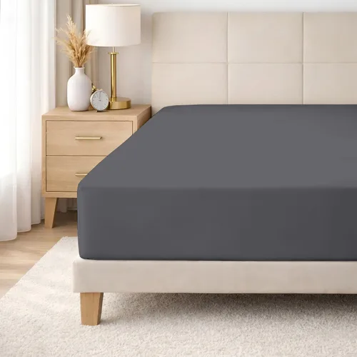 Vista 58 de SGI bedding 100% Egyptian Cotton 600 TC Twin Size Fitted Sheet Only Soft, Smooth Sateen Weave 15" inch Deep Pocket Fitted Bed Sheet - White