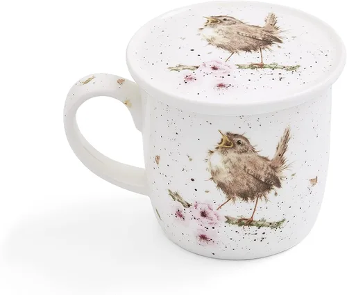 Vista 4 de Royal Worcester Wrendale Designs Flying the Nest - Juego de taza y posavasos Taza de café de 11 onzas con posavasos Hecho de porcelana fina
