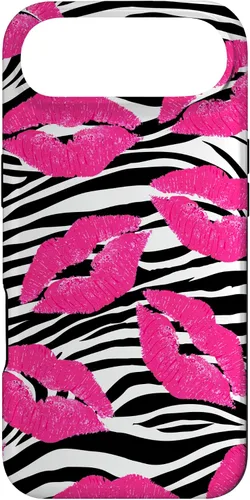 Vista 27 de Funda con estampado de labios de cebra rosa intenso y negro para iPhone 16 McBling