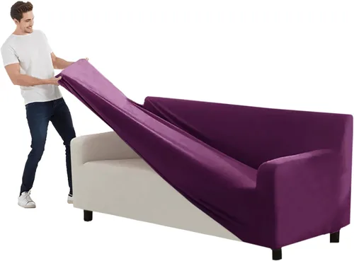 Vista 64 de Funda para Sofá de Terciopelo, Fundas Elásticas para Sofá para Funda Principal Separada/Respaldos y Cojines de Asiento, Funda para Sofá, para Fundas