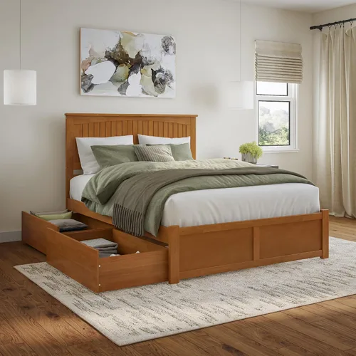 Vista 14 de Atlantic Furniture Nantucket - Cama de plataforma con 2 cajones de cama urbana Espresso