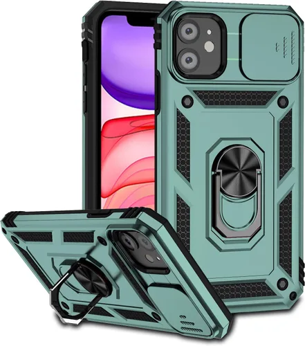 Vista 15 de Funda magnética compatible con iPhone 11 de 6.1 pulgadas, funda magnética para iPhone 11 con cubierta de cámara y soporte de grado militar, a prueba