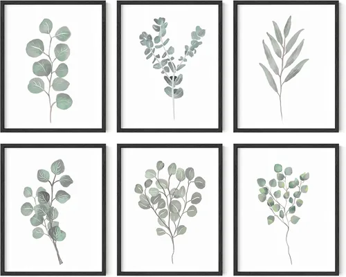 Vista 20 de HAUS AND HUES Pósteres florales y de plantas, juego de 6 impresiones botánicas, arte de pared de flores y plantas, decoración botánica