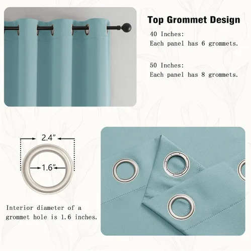 Vista 3 de Simplebrand Juego de 2 paneles de cenefa aguamarina para ventana de cocina de 14 pulgadas de largo, cortinas de oscurecimiento de habitación
