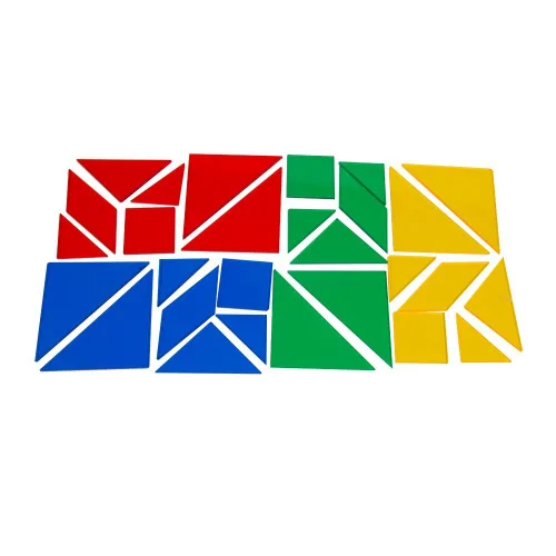 Vista 2 de hand2mind Tangramas de plástico, juego manipulador para rompecabezas de matemáticas (paquete de 32)