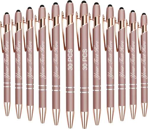 Vista 16 de 10 bolígrafos personalizados con nombre y texto para mujeres y hombres, bolígrafos personalizados con grabado gratis, regalos para negocios