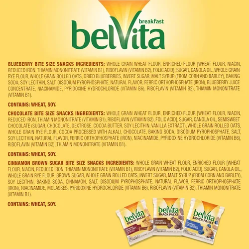 Vista 7 de belVita Paquete variado de bocadillos de galletas de desayuno, 3 sabores, 12 paquetes