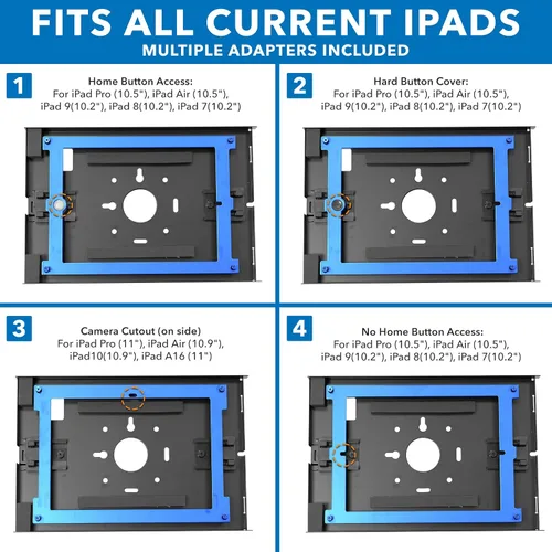 Vista 2 de Mount-It! Quiosco antirrobo para tableta, gabinete de tableta de encimera con bloqueo con base independiente, carcasa universal compatible con iPads