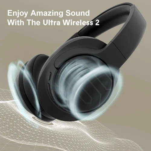 Vista 6 de Soul Ultra Wireless 2 - Auriculares Bluetooth inalámbricos sobre la oreja, diseño plegable con cómodas almohadillas de proteína, carga rápida USB-C