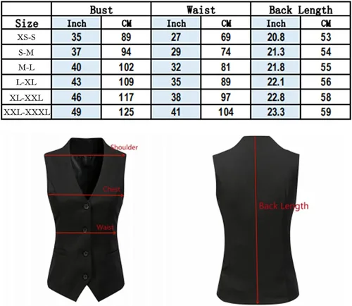 Vista 2 de Lilis Chaleco ajustado regular para mujer, trajes de vestir de negocios, chaleco con botones