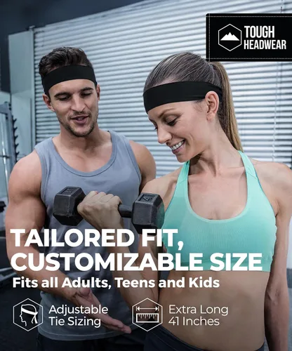 Vista 5 de Diadema de lazo deportiva para hombres, mujeres, niños, de ninja, karate, tenis, bandana de pirata, banda deportiva para baloncesto, softball