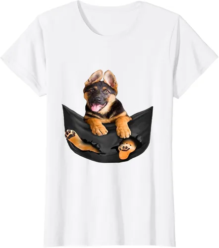 Vista 18 de Dog Lovers Gifts - Camiseta divertida con cara de perro con bolsillo, Negro, S