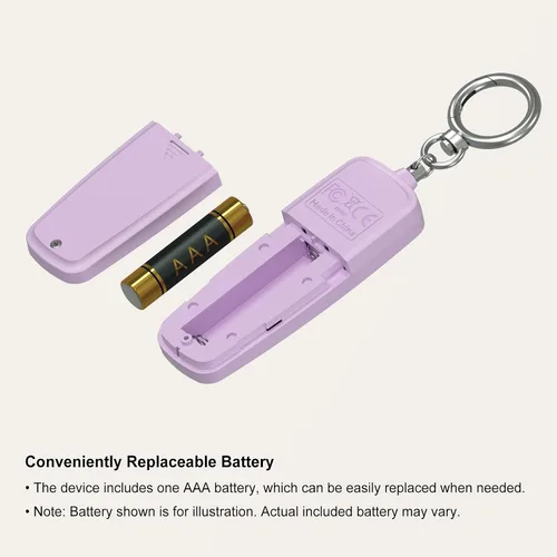 Vista 8 de Llavero de alarma de seguridad personal para mujeres, paquete de 3, sirena fuerte con luz LED intermitente, dispositivo de seguridad de emergencia