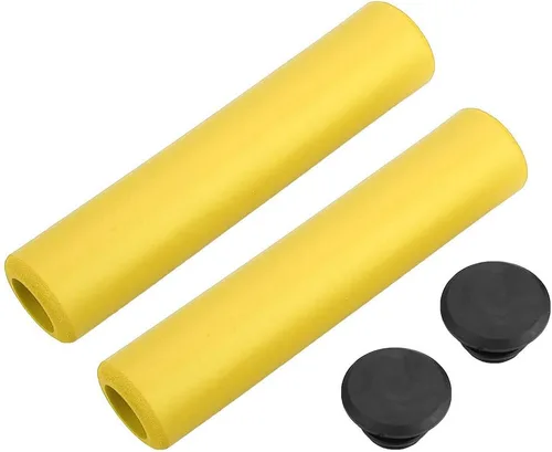 Vista 6 de CHICIRIS Agarradera para manillar, 1 par de empuñaduras para manillar, agarre de silicona antideslizante a prueba de golpes con tapones finales