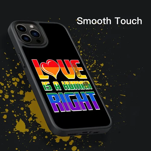 Vista 4 de Love is A Human Right Rainbow LGBT Pride - Funda compatible con iPhone 16 15 14 13 12 11 Pro Max Samsung Galaxy S24 S23 S22 S21 S20 FE Plus