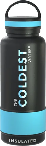 Vista 12 de Coldest Botella de agua aislada con tapa con asa, a prueba de fugas, acero inoxidable moderno aislado, triple pared, botellas deportivas, frasco