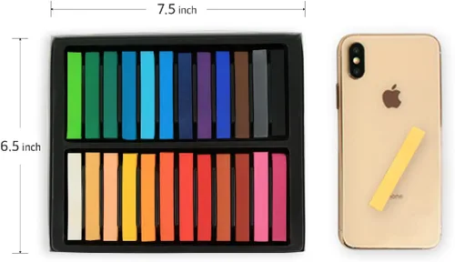 Vista 2 de HA SHI Pasteles de tiza suave, 24 colores surtidos, suministros de arte suave para artistas, medios de dibujo profesionales, pastel para usuarios
