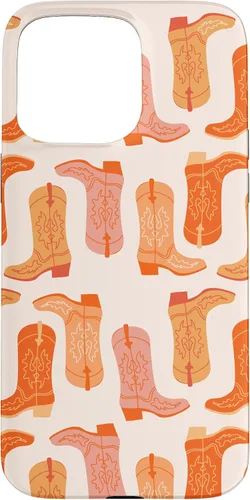Vista 31 de Cowboy Boot Illustration Preppy Western in Orange Case for iPhone 17