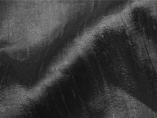 Vista 3 de The Design Cart Tela de seda cruda de Bangalore lisa negra para artes y manualidades, bricolaje, costura y otros proyectos de costura, vestido
