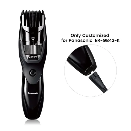Vista 2 de Cargador de repuesto para afeitadora Panasonic ER-GB42-K, cable de carga para recortadora de barba, con cepillo de limpieza
