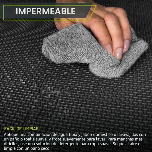 Vista 6 de ProsourceFit Alfombrilla de Ejercicio con Rompecabezas de Patrón Tejido Extra Gruesa de 1 Pulgada, Baldosas de Espuma EVA Entrelazadas para Piso