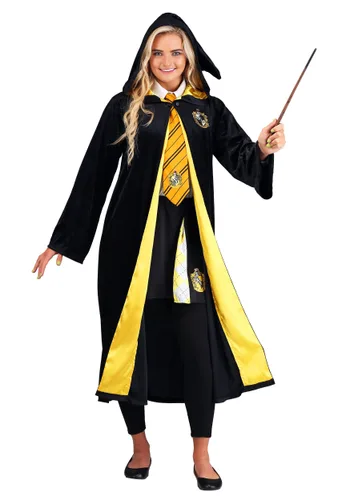 Vista 3 de Disfraz de Bata Hufflepuff Deluxe para Adulto Talla Plus Harry Potter Multicolor