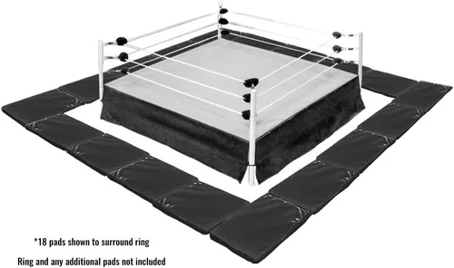 Vista 2 de Juego de 10 alfombrillas negras de lucha libre para figuras de acción de lucha libre