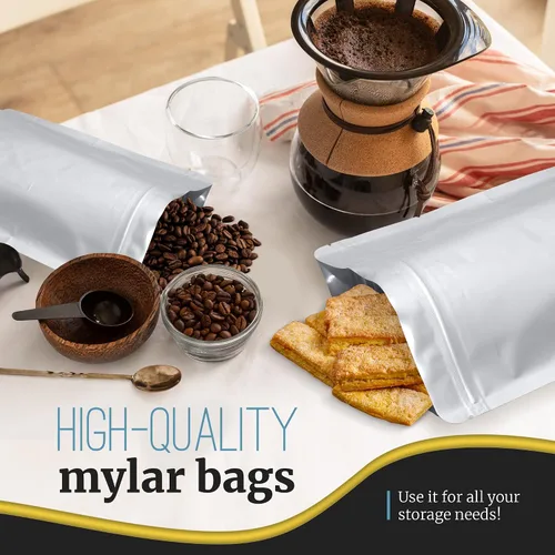 Vista 9 de 50 bolsas de Mylar para almacenamiento de alimentos, bolsas de Mylar de 0.5 y 1 galón con absorbentes de oxígeno de 400 cc - 9.4 mil extra gruesas