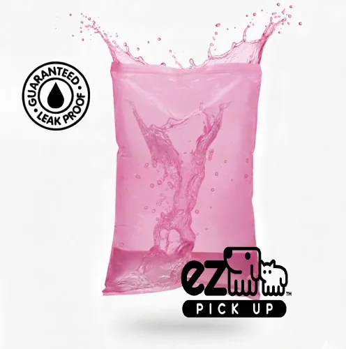 Vista 3 de 1000 bolsas de eliminación de desechos de mascotas con dispensador de recogida de bolsas rosadas perro caminando re-llenar limpiar, pooty roll-bag