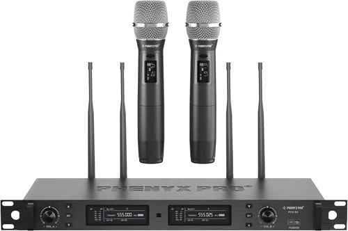 Vista 2 de Phenyx Pro Sistema de micrófono inalámbrico True Diversity PTU-2U Bunble con PDP-2-2B