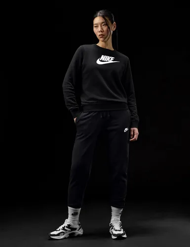 Vista 7 de Nike Sudadera deportiva de forro polar con logotipo y cuello redondo para mujer