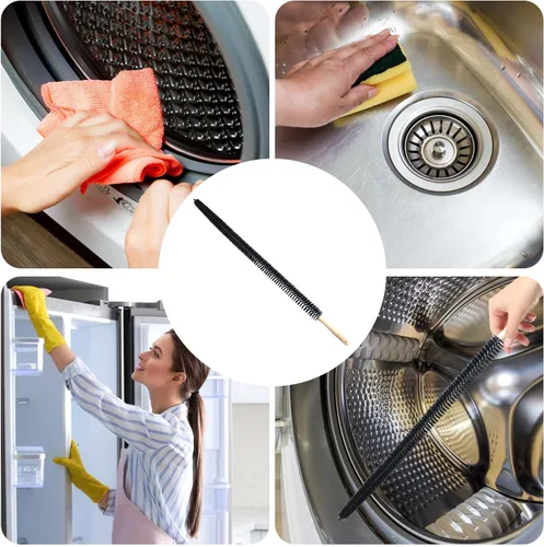 Vista 7 de Paquete de 4 cepillos de limpieza de ventilación para secadora, kit de limpieza de ventilación para secadora, cepillo de pelusa para secadora