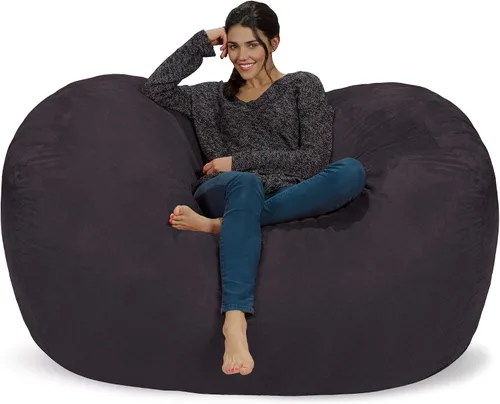Vista 26 de Chill Sack Funda para Silla Puf, 6 pies, Microgamuza - Chocolate Microsuede - Chocolate - Solo funda