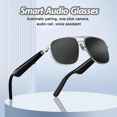 Vista 2 de Xmenha Lentes de sol inteligentes con Bluetooth para hombres y mujeres con altavoces, inalámbricos con audio Bluetooth