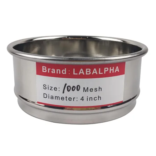 Vista 10 de LABALPHA Bandeja para tamices de laboratorio con tapa, 4'' de diámetro, acero inoxidable 304