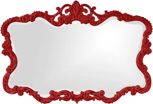 Vista 22 de Howard Elliott - Espejo decorativo rojo Talida antiguo para pared, gran punto focal rectangular, para dormitorio, sala de estar y tocador, espejo