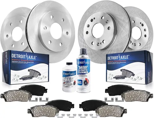 Vista 28 de Detroit Axle - Kit de frenos para 15-20 Volkswagen Passat, 12.28 pulgadas delanteras y 10.70 pulgadas trasero rotores de freno de disco pastillas