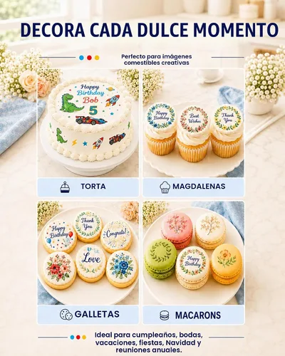 Vista 7 de Tekmall Hojas de glaseado de papel comestibles, A4, 25pcs, papel de azúcar