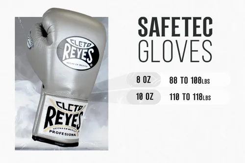 Vista 7 de CLETO REYES Safetec - Guantes de boxeo profesionales de competición para hombres y mujeres, MMA, Kickboxing, Muay Thai, con cordones