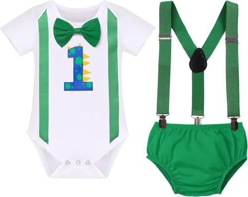 Vista 9 de IDOPIP Traje de circo para bebé niño, primer cumpleaños, pañal, pañal, diadema, sombrero, disfraz de fiesta