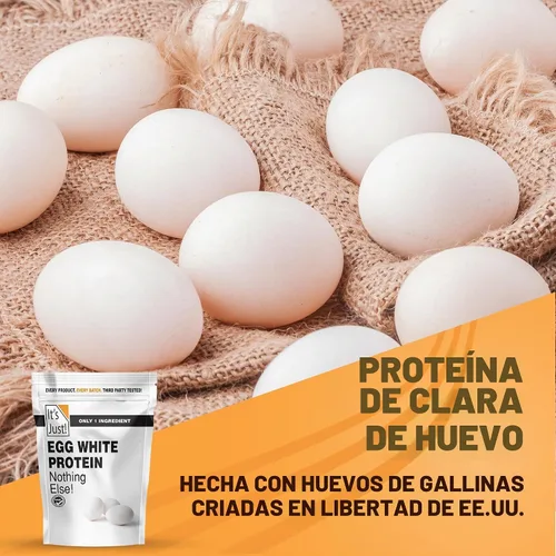 Vista 4 de It's Just! - Polvo de proteína de clara de huevo, proteína de claras de huevo secas, ingrediente para merengue, sin OGM, granjas de EE.UU.