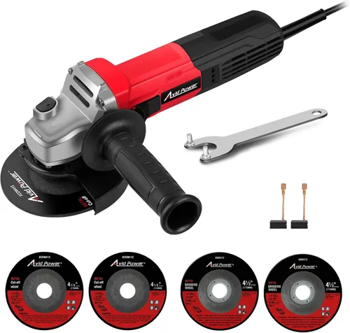 Vista 10 de AVID POWER Amoladora angular de 7.5 amperios y 4-1/2 pulgadas, herramientas eléctricas con muelas, ruedas de corte, disco de solapa y mango auxiliar